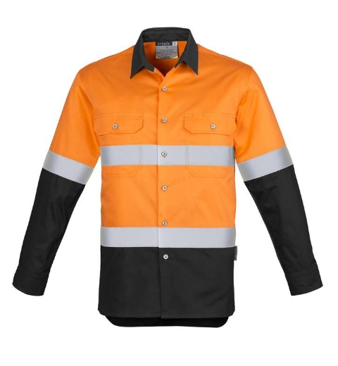 Picture of Syzmik, Mens Hi Vis Spliced Industrial Shirt - Hoop Taped